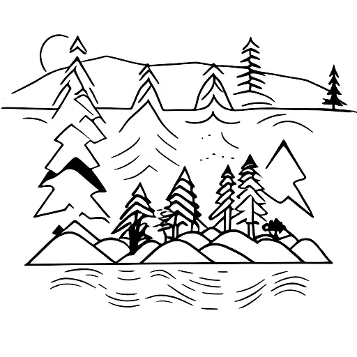 A Mother Mountain Lion Protecting Her Cubs In A Serene Forest Filled With Trees