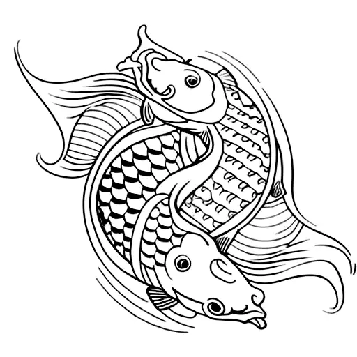 Two Koi Fish With Maori