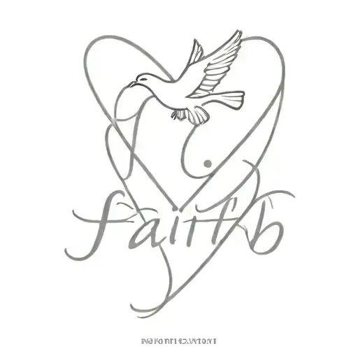 Word Faith And A Heart And A Dove