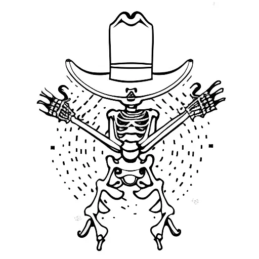Skeleton With Cowboy Hat