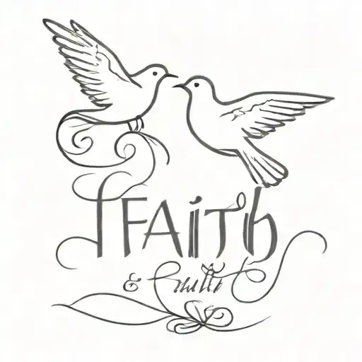 Word Faith And A Heart And A Dove