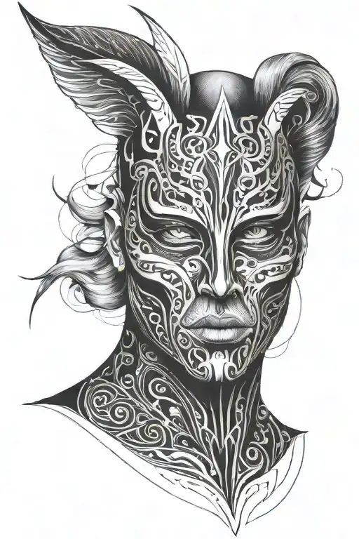 Behind A Mask Made Entirely Of Black