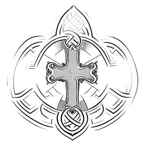 Christian Cross With Text Under