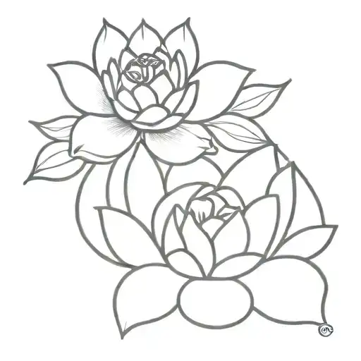 Turtle And Lotus Flower Blooming Flowers