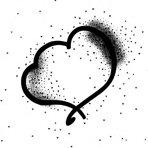 Draw A Heart In Continuous Line And The Letters A And B