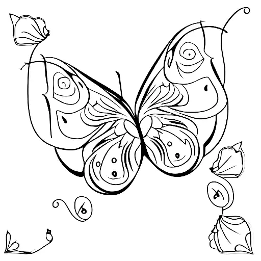 Semicolon W Butterfly