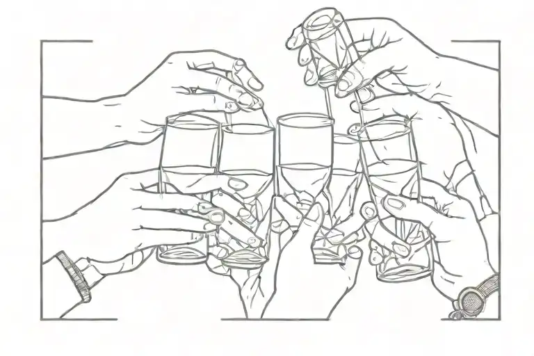 4 Friends Toasting Drinks