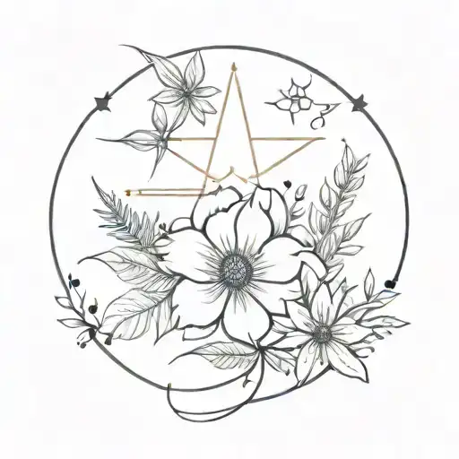 North Star And Flower Bouquet