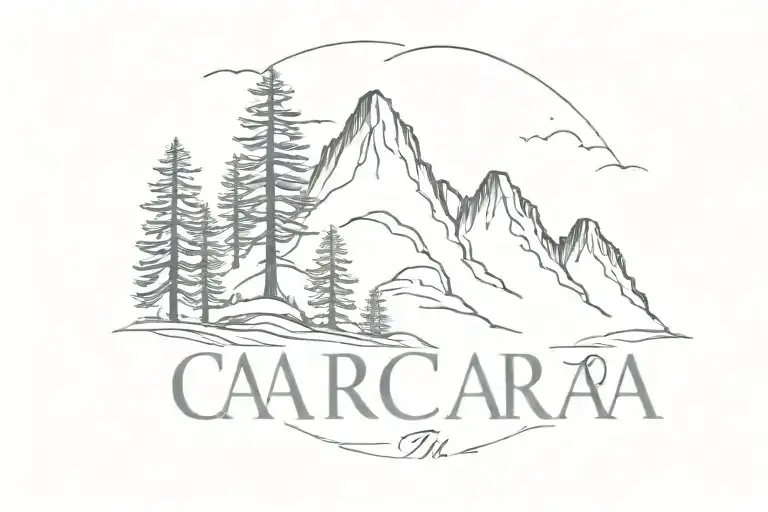 The Word Cara Surrounded By A Mountain Forest
