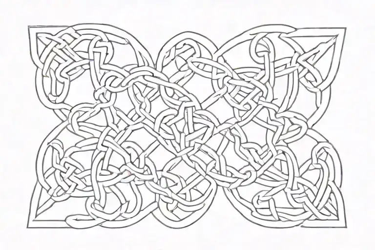 Rectangle Of Celtic Knots With Broken Ends