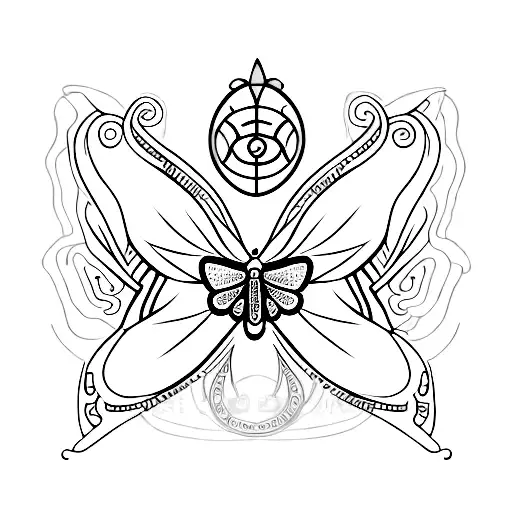 Aquarius Symbol And Butterfly