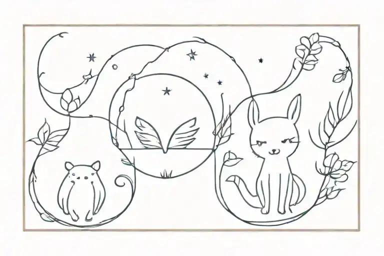 Cute Tattoo For 3 Friends