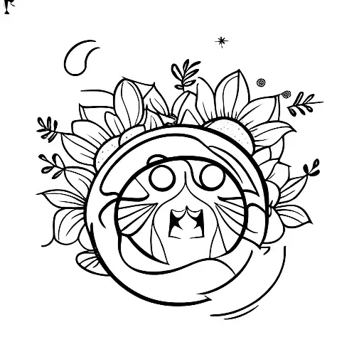 Moon With Flowers Wrist