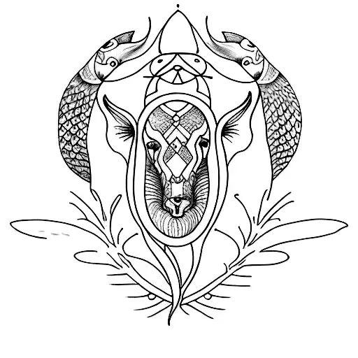 Sister Tattoos With A Pisces Fish And An Aries Ram