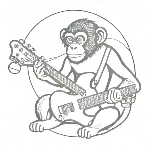 Monkey With Bass Guitar