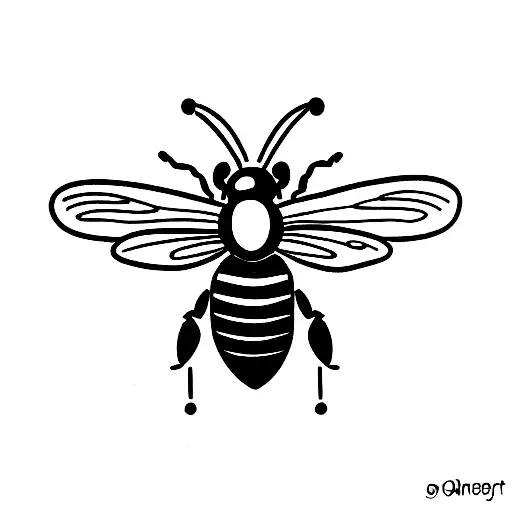 Queen Honey Bee With Morning Glory Flower