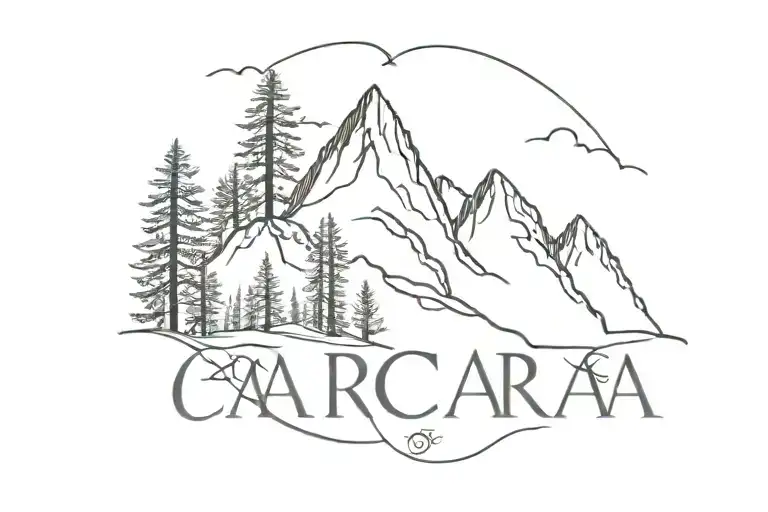 The Word Cara Surrounded By A Mountain Forest