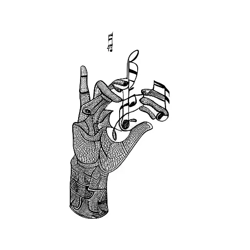 A Hand Holding Music Notes