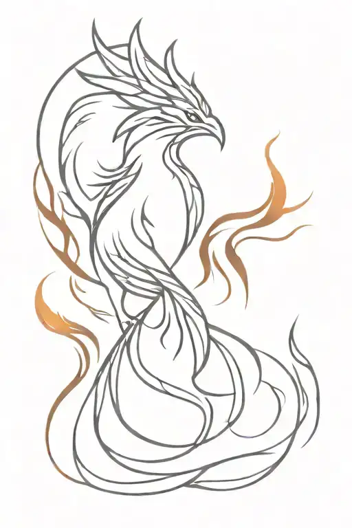 Phoenix And Fire Flames