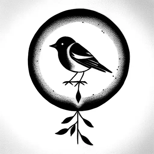 Sunrise Behind A Robin