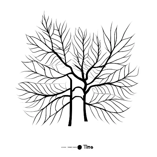 Mirrored Leafless Tree And Tree With Leaves