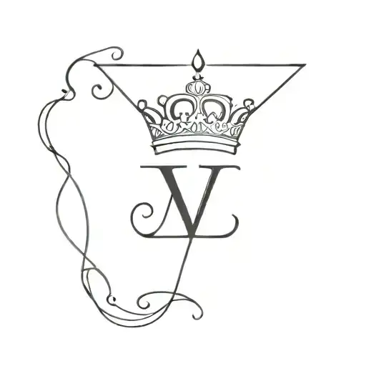Letter V And Letter L With A Crown