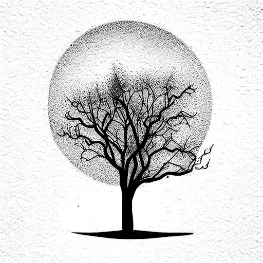 Tree Tattoo With His Negative