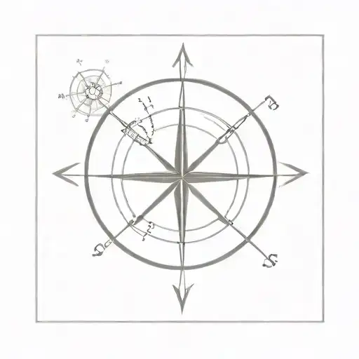 Knee Tattoo Compass Surrounded