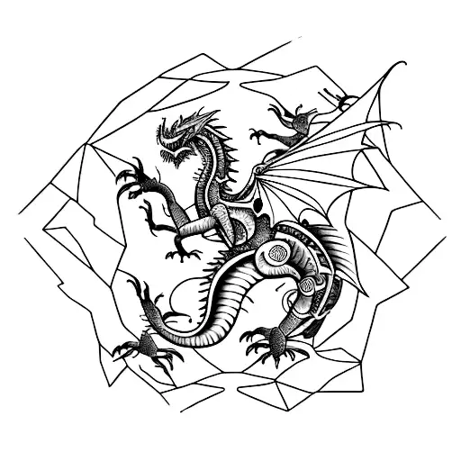 Tattoo On Traps Mechanical Dragon