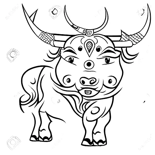 A Minimalistic Tattoo Of A Bull