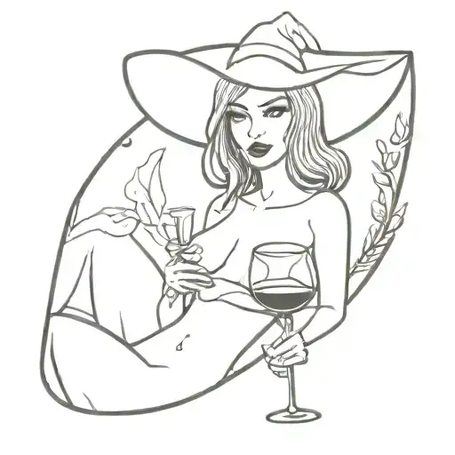 Sexy Witch Holding Wine Glass