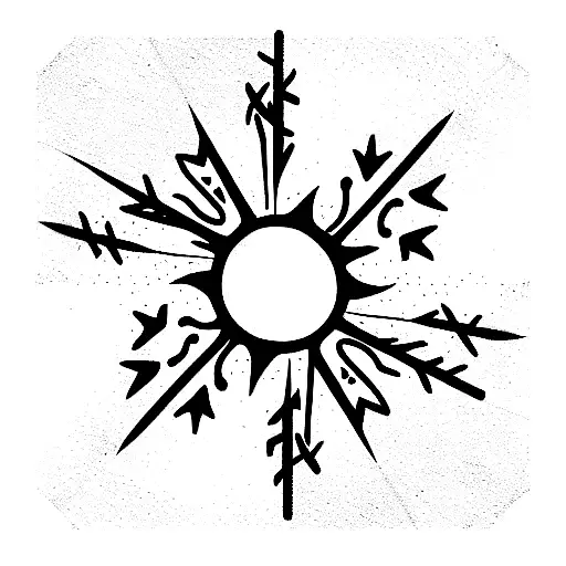 Sun And Snow Flakes