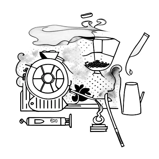 Coffee Table With Wine And Cigerettes