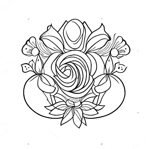 Hourglass With Flowers Coming Out Of It