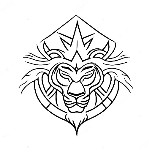 Zodiac Arrow And Lion And Fire