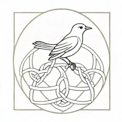 Bird Perched Celtic Knot