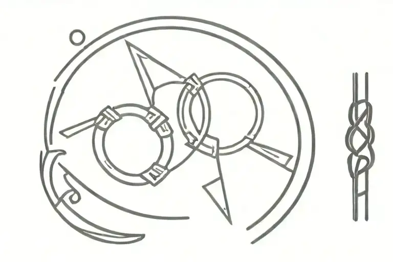 Norse Runes In Between Two Rings Surrounded