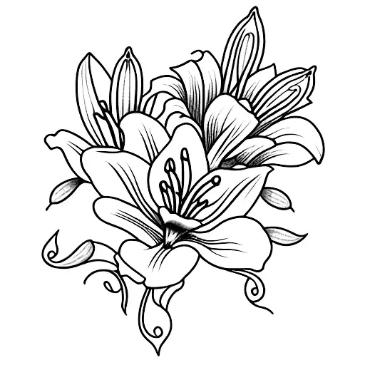 Lily Flowers On A Lorraine Cross