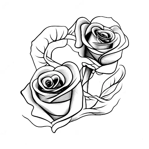 Skeleton Hand Holding Roses