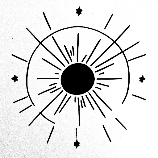 Small Round Sun With Lines For Beams Around It