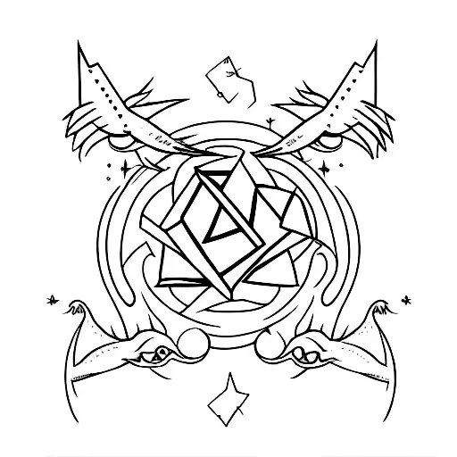 Shooting Star With Dragonface And Bones