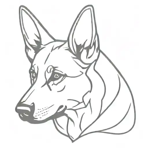 German Shepherd Ears Outline