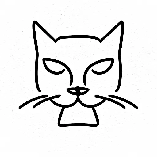 Square Outline Of Cat All Black