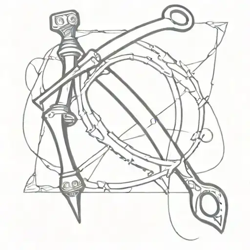 Create A Tattoo Of A Scroll Intertwined With Intricate Carpentry Tools