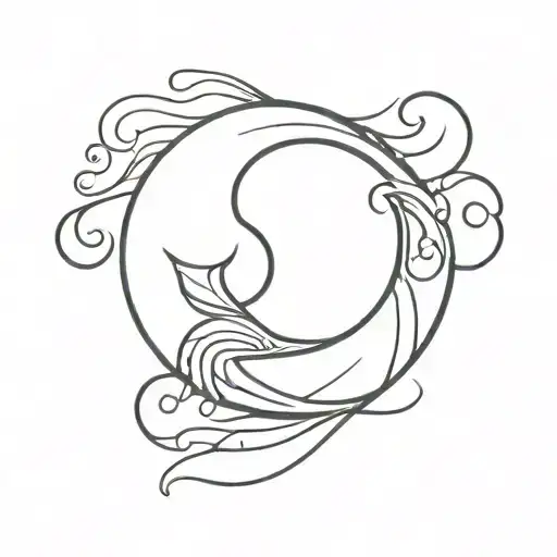 A Minimalist Design Of A Stylized Letter S Merging With A Sun And Wave