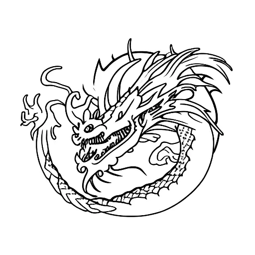 Dragon With Hydragenea