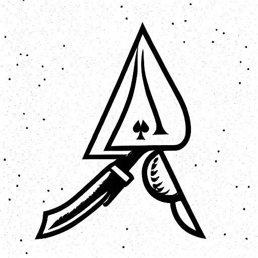 Ace Of Spades With Military Image In Middle