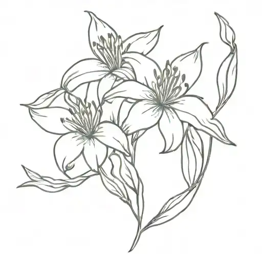 Lily And Olive Branch Intertwined