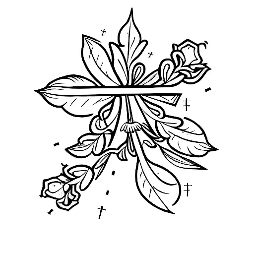 Honeysuckle With Christian Cross