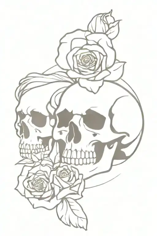 Skull And Rose Forearm With Son And Daughter Representation